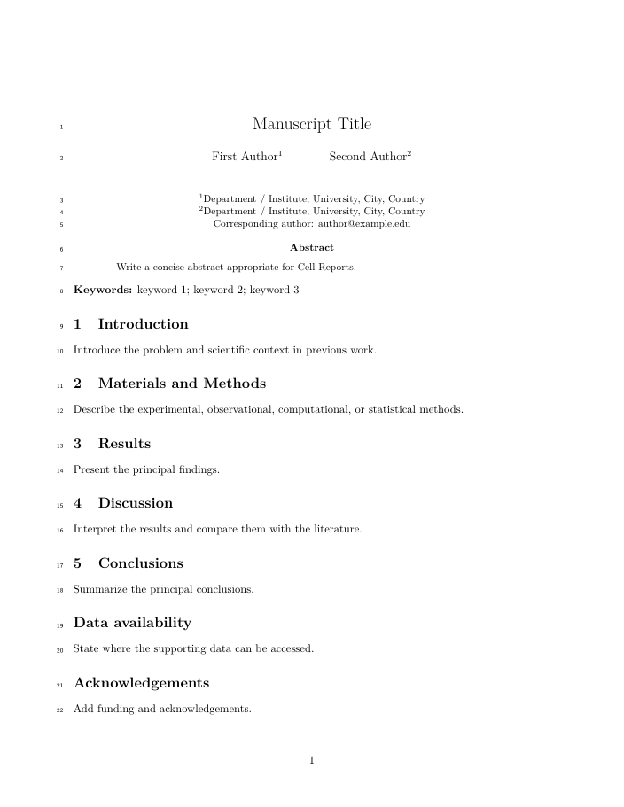 Preview of Cell Reports LaTeX template