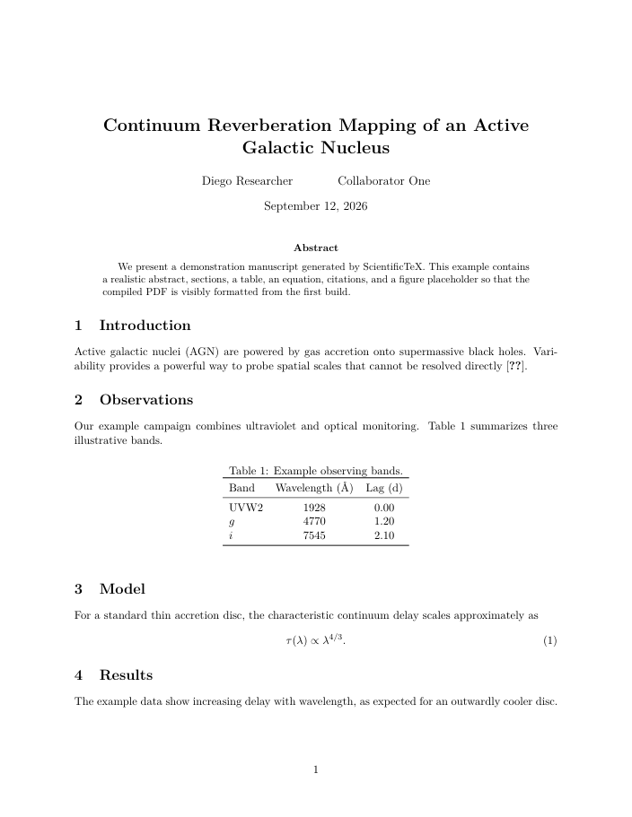 Preview of Generic Article LaTeX template
