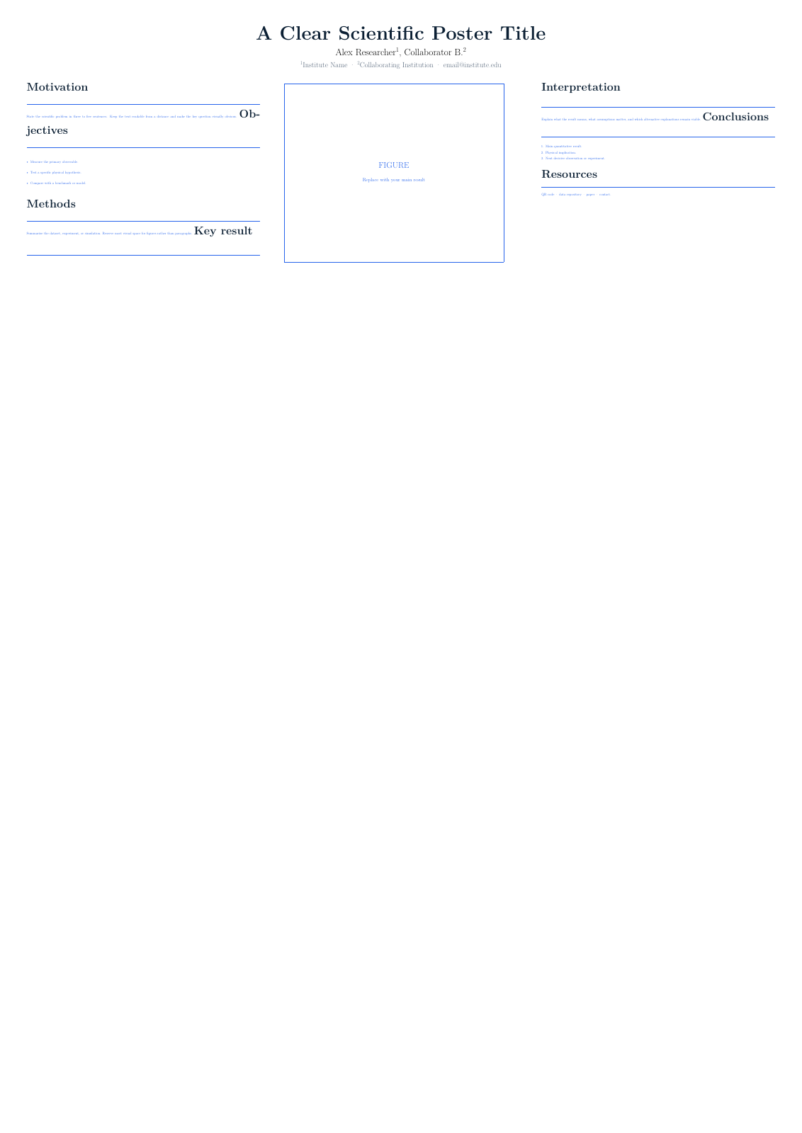 Preview of Scientific Poster A0 — Portrait LaTeX template