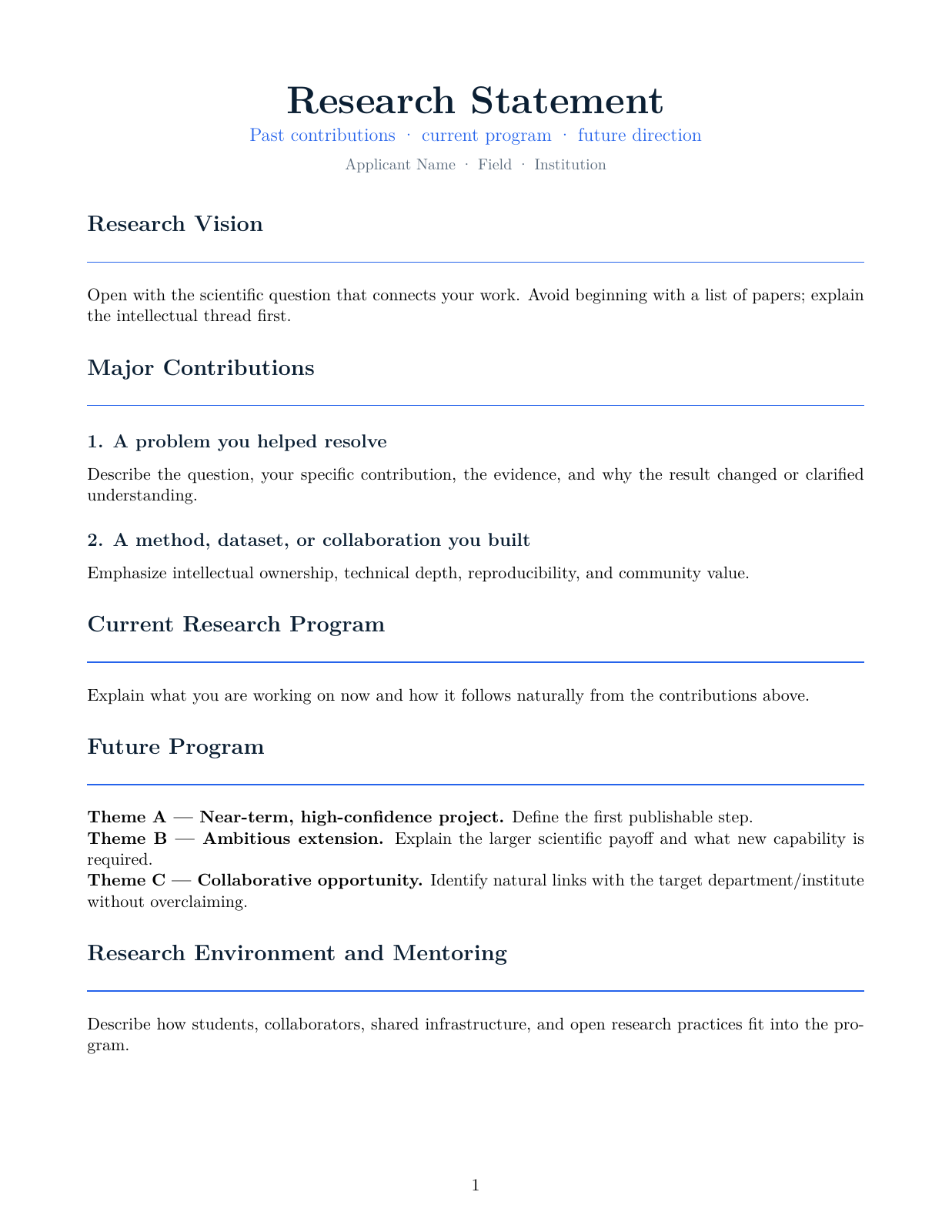 Preview of Research Statement LaTeX template