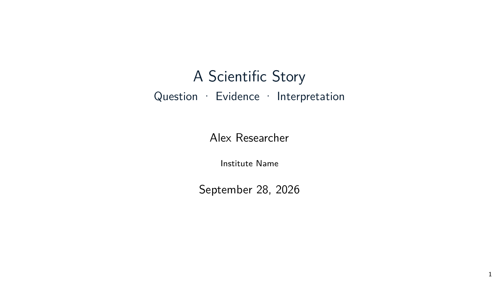 Preview of Scientific Beamer Presentation LaTeX template