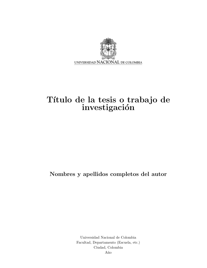 Preview of Tesis — Universidad Nacional de Colombia LaTeX template